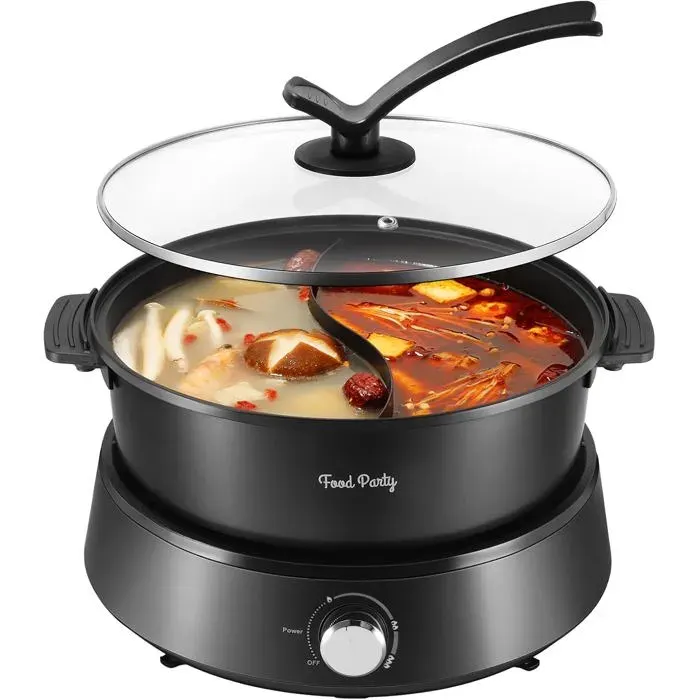 Hot Pot Electrique Appareil Fondue Chino 4L 220V 1350W Shabu Shabu Hotpot Avec Div ur Wok Electrique[PE482]