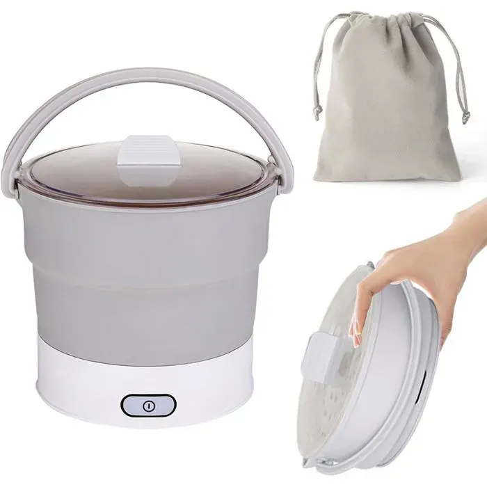 Hot Pot Électrique Pliable De Voyage Cu ur Électrique Pliable De Voyage 1L Marmite Electrique Pour La Cuisson Des Pâtes[PE688]