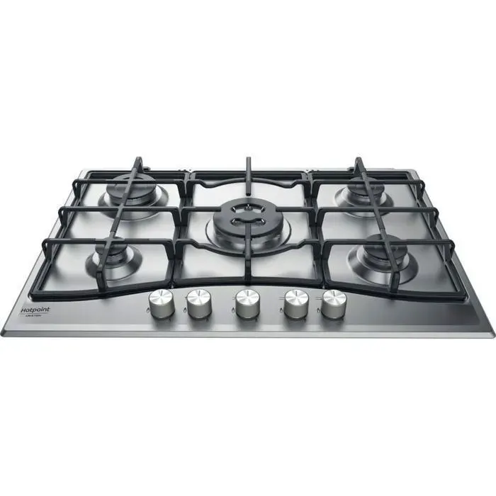 HOTPOINT PNN 751 IX Plaque de cuisson gaz - 5 foyers - 105kW - L75 x P51cm - Revêtement inox - Inox