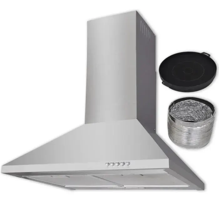 Hotte Acier inoxydable 600 mm Hotte aspirante cuisine Hotte ilot — coloris Argente