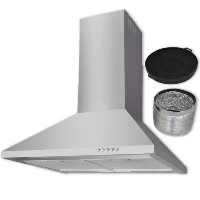 Hotte Acier inoxydable 600 mm Hotte aspirante cuisine Hotte ilot — coloris Argente