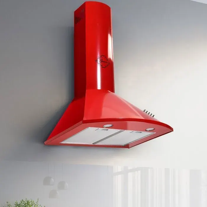 Hotte aspirante 60 cm Luxe fabricant Gurari • Hotte murale 1000 m³/h • Evacuation & Recyclage • GCH C 046 RD 6 N Rouge