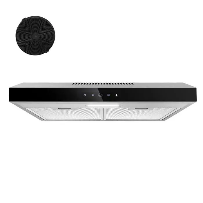 Hotte Aspirante 60cm-Hotte visière- Eclairage LED-Filtre à charbon inclus-Recyclage-Hotte de Cuisine