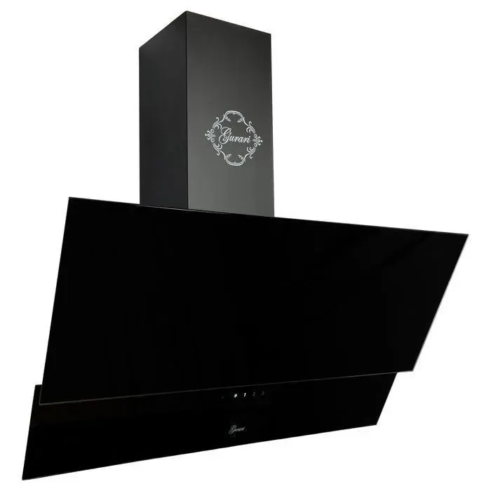 Hotte aspirante 90 cm GURARI GCH 268 Prime Нotte murale inclinée • Noire Verre • 1000 m³/h • Classe A • Evacuation & Recyclage