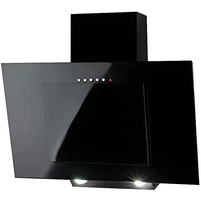 Hotte aspirante - Akpo - WK-4 Noir - Débit 320 m3/h - 50 cm - Lampes halogènes — coloris Noire