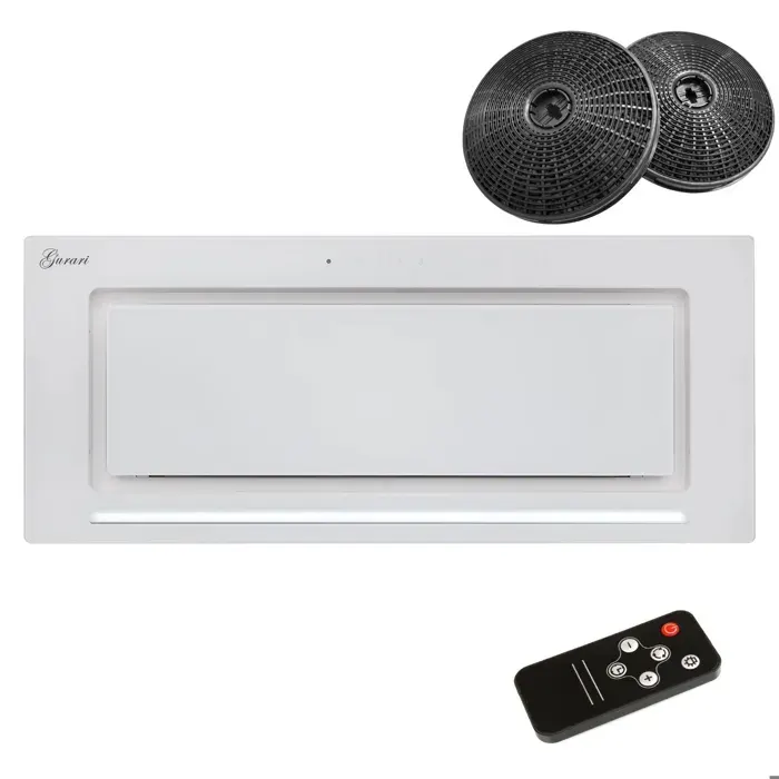 Hotte aspirante encastrable 52 cm GURARI GCH 217+filtre à charbon+Télécommande • Classe A • Verre blanc • Hotte de plafond 1000 m³/h