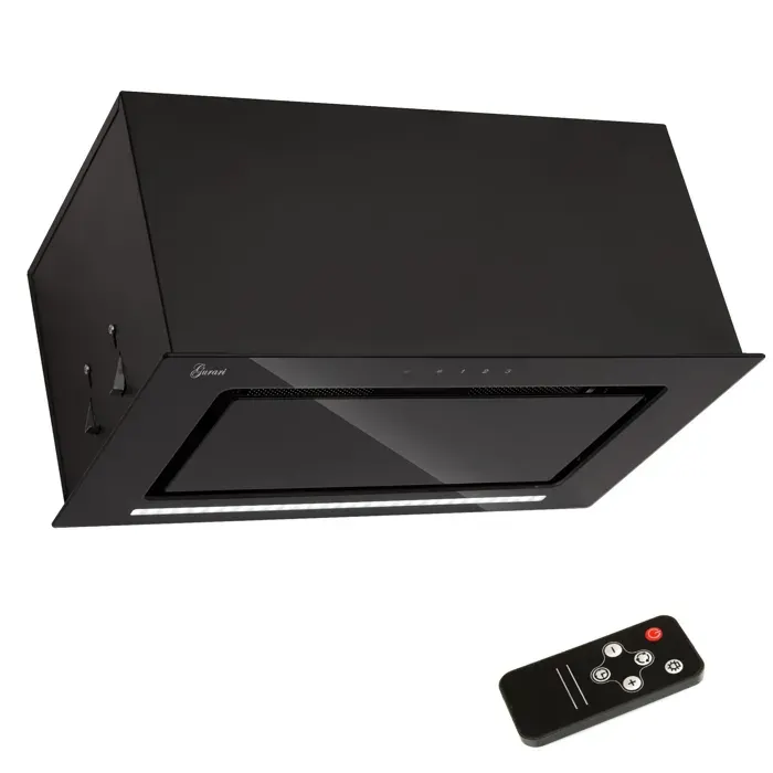 Hotte aspirante encastrable 52 cm GURARI GCH 217+Télécommande • Classe A • Verre Noir • Hotte de plafond 1000 m³/h Éclairage LED