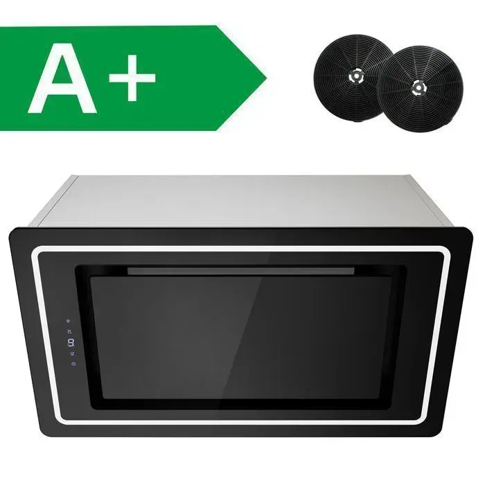 Hotte aspirante encastrable FIREGAS 52 cm noire débit 450 m³/h silencieuse et performante 9 vitesses classe A+