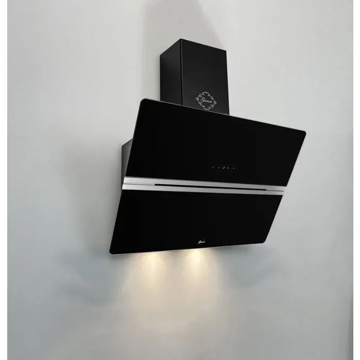 Hotte aspirante - GURARI - GCH 971 BL 80 - 80 cm - Noir verre - 850 m³/h