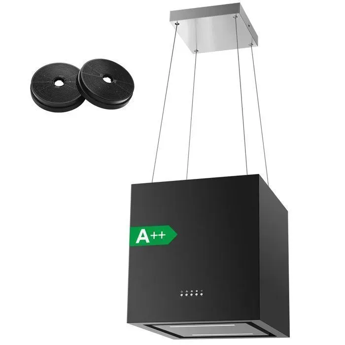 Hotte Aspirante-Hotte îlot Centrale-800 m ³/ h SNDOAS 40 cm - 3 Vitesses - Hotte Suspendue - Recyclage avec Filtre à Charbon - A+