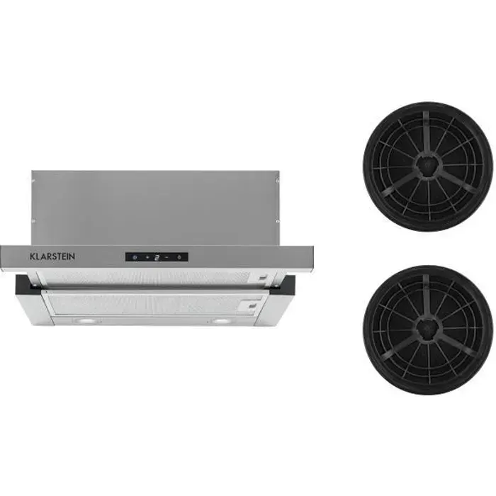 Hotte aspirante îlot Klarstein Vinea - 60cm - 610m³/h - classe A - argent