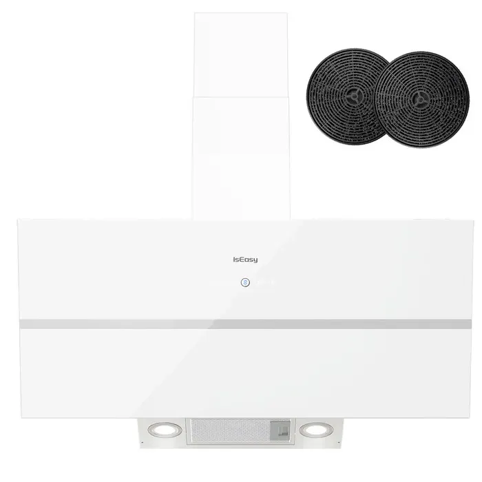 Hotte Aspirante - ISEASY - 90cm - Inclinée - Classe A++ - 549 m³/h — coloris Blanche
