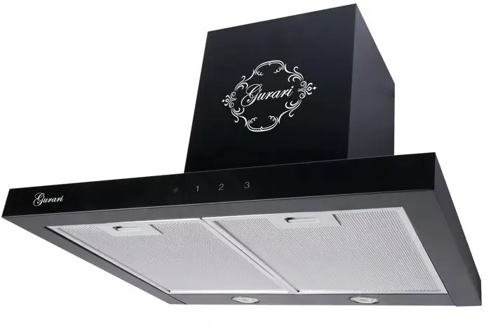 Hotte aspirante murale 60 cm GURARI GCH 462 Evacuation & Recyclage • TouchControl+télécommande • 1000m³/h • Noir