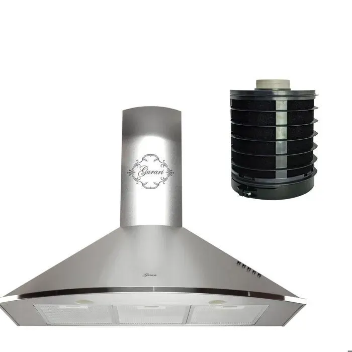Hotte aspirante murale - GURARI - GCH C046IS9N - 90 cm - 1000 m³/h - Évacuation & recyclage — coloris Inox
