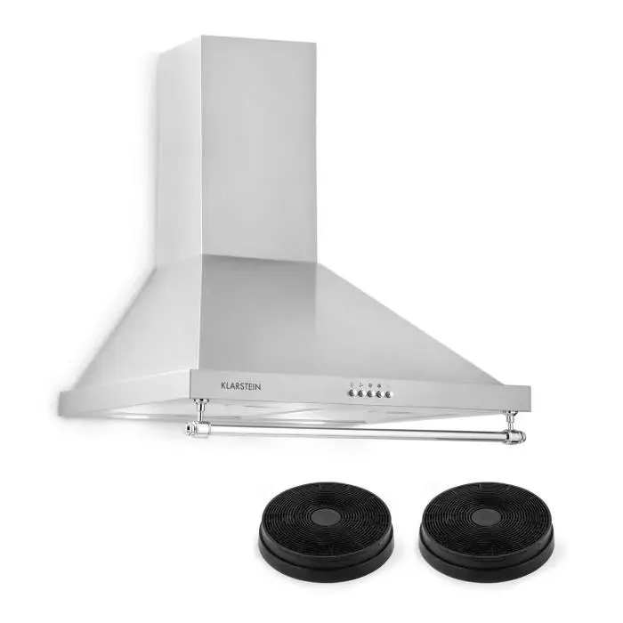 Hotte aspirante murale Klarstein Montblanc 60cm - 610m³/h - classe A - gris