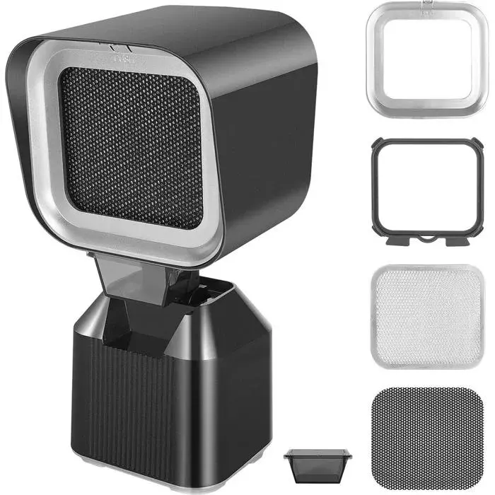 Hotte aspirante portable - YYV - Modèle 2 vitesses - Filtre remplaçable - Couleur gris - Evacuation — coloris Grise