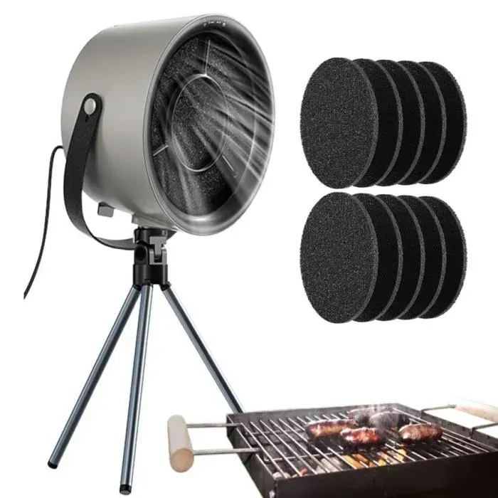 Hotte cuisine portable extracteur dair support + 10 filtres usage maison camping barbecue. Label