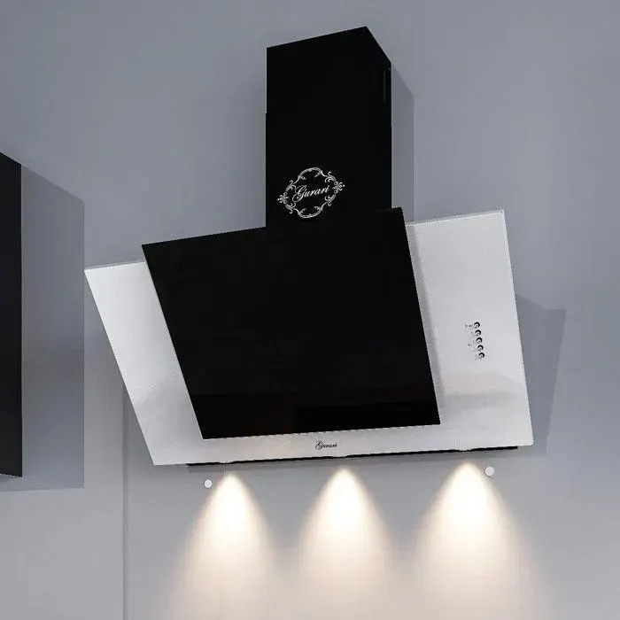 Hotte de cuisine - GURARI - 482 50 IS - Acier inox - Verre noir - 1000 m³/h