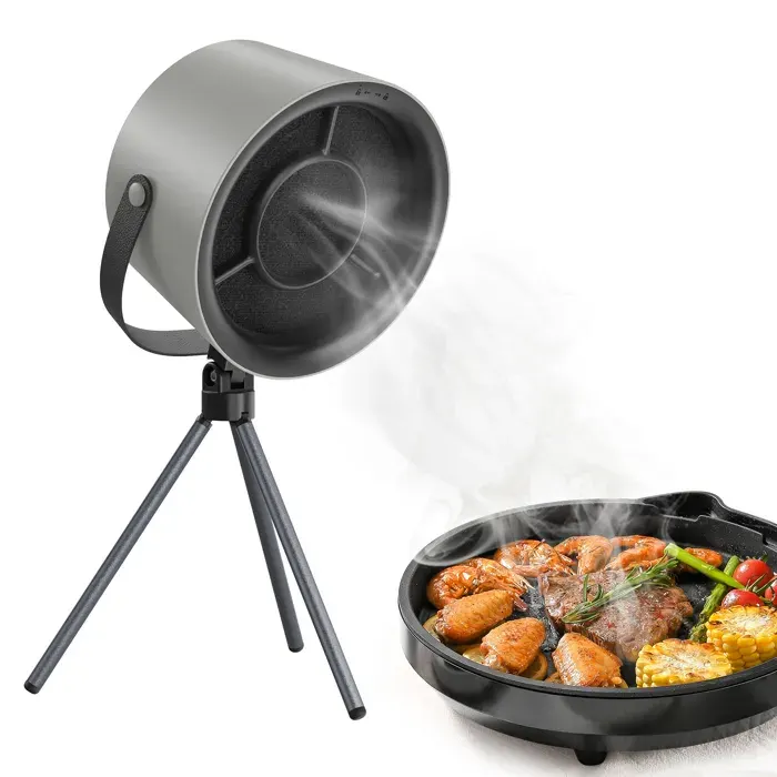 Hotte de Cuisinière Portable Mini Ventilateur dExtraction Faible Bruit avec 3 Vitesses 5 Filtres Aspiration 1200Pa