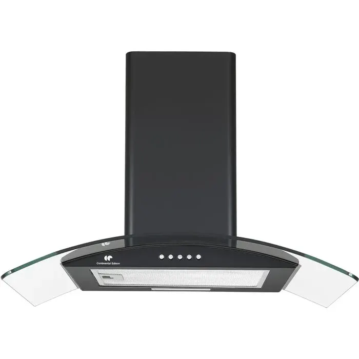 Hotte décorative - CONTINENTAL EDISON - CEH60GB2 - Classe A - 60 x 47 x 5084 cm - Noir / Verre