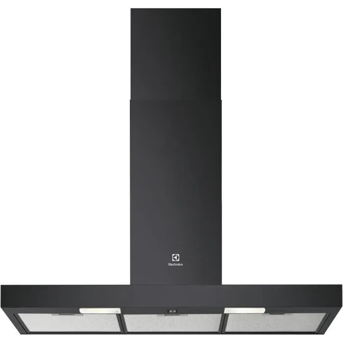 Hotte décorative murale ELECTROLUX EFT39K - L90cm - Evacuation et recyclage - 295m3/h — coloris Noir