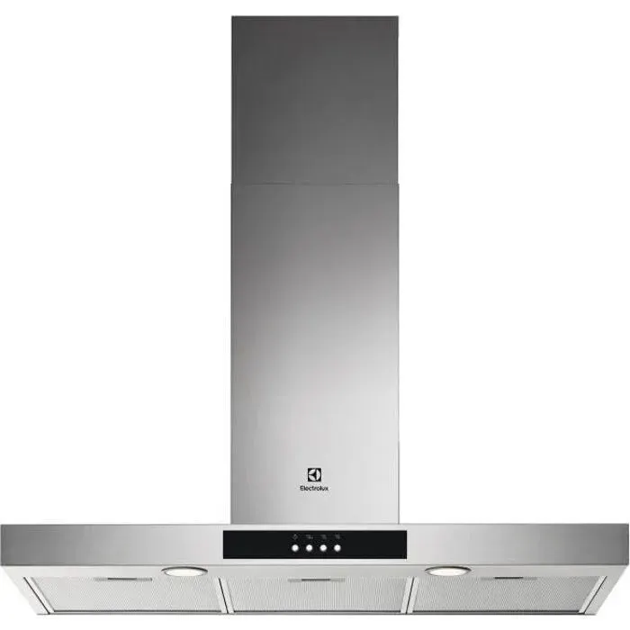 Hotte ELECTROLUX LFT429X - L90cm - Evacuation ou recyclage - 600m3/h - 3 vitesses - Filtres inclus - inox
