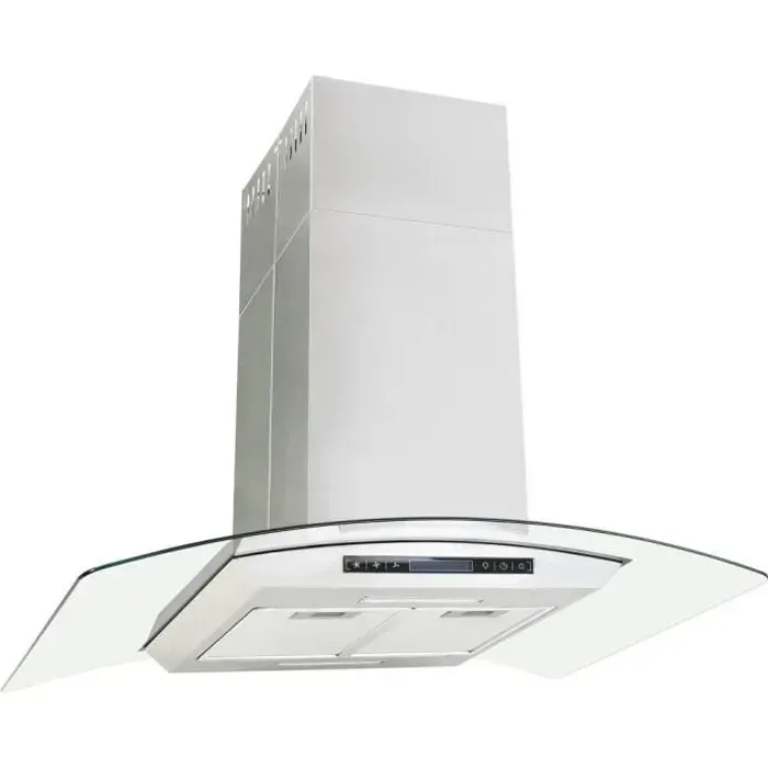 Hotte îlot aspirante - [MARQUE] - 90 cm - 756 m³/h - écran tactile LCD - LED-MEE