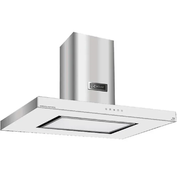 Hotte îlot blanche 90 cm Kaiser AI 9434 W Eco • Hotte aspirante 1250 m³/h • FullTouch • Évacuation & recyclage