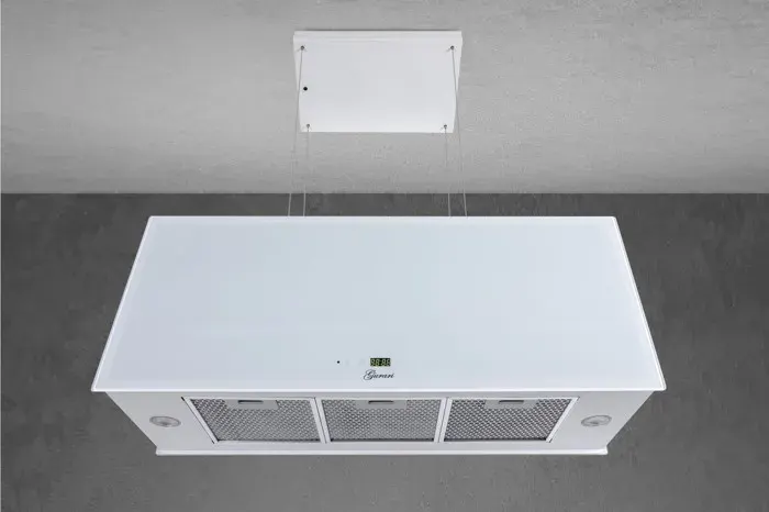 Hotte îlot - GURARI - GCH I 333 90 WH PRIME - 90cm - 1000m³/h - Verre blanc