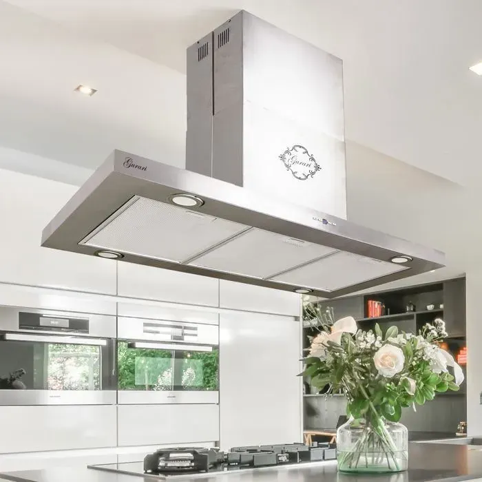 Hotte îlot inox 90 cm Gurari GCH I 431 IS 90 PRIME • Hotte aspirante 1000 m³/h • Classe A • Évacuation & recyclage