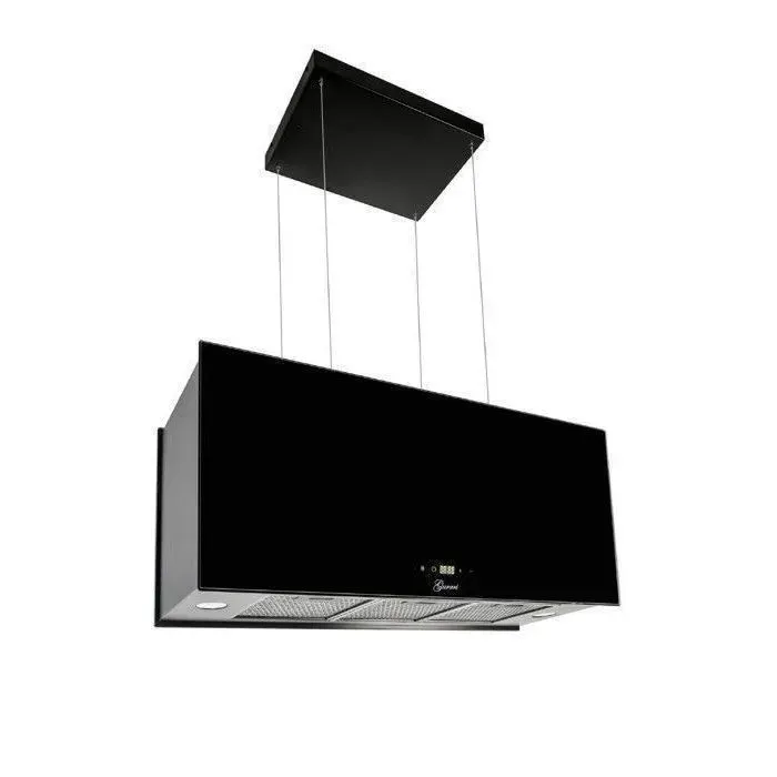 Hotte îlot suspendue noire 90 cm Gurari GCH I 333 90 BL Prime • Hotte aspirante 1000 m³/h • Recyclage • 4 vitesses