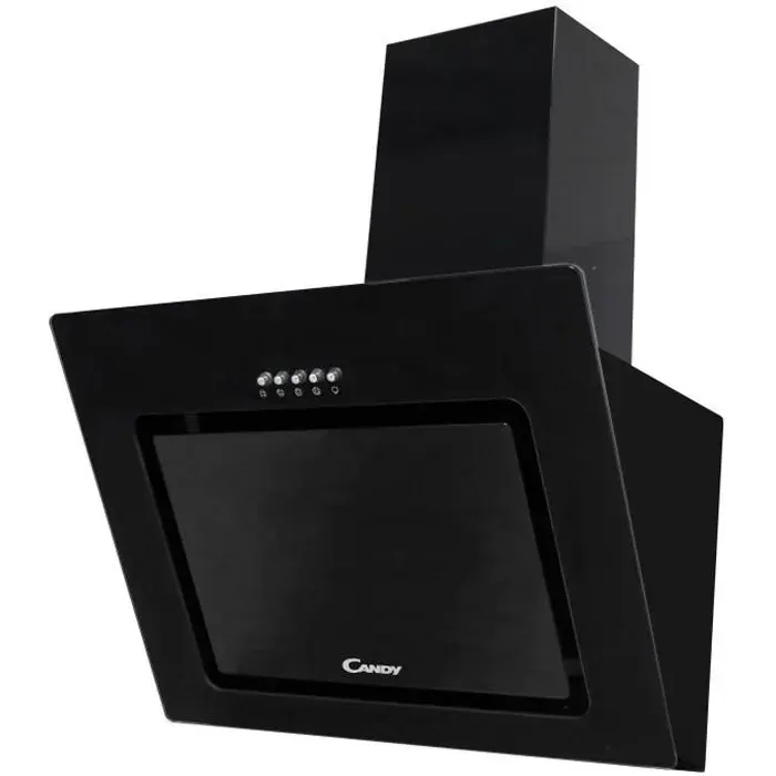 Hotte Inclinée CANDY CVMAD60/1N - L 60 cm - Noir - 4633 m³/h max - 65 dB max - 3 Vitesses