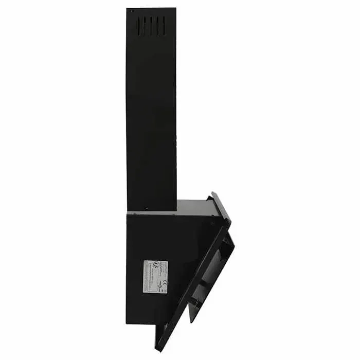 Hotte murale 60 cm Acier inoxydable et verre trempé Noir_2 ans garantie_83958
