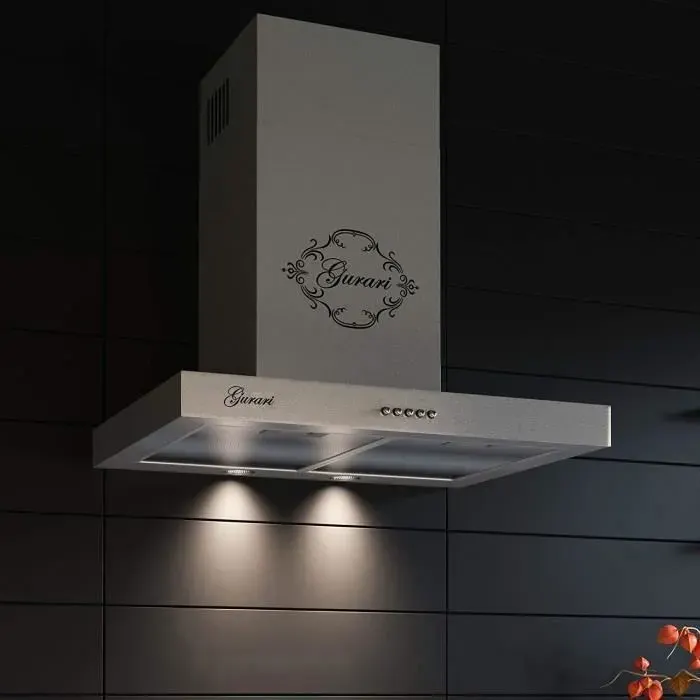 Hotte murale 60 cm Inox GURARI 461 IS 6 Hotte aspirante 1000 m³/h • Évacuation/recyclage • Filtres lavables • Design moderne