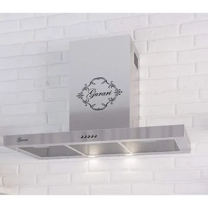 Hotte murale 70 cm Inox GURARI F 461 IS 7 Hotte aspirante 1000 m³/h • Évacuation/recyclage • Filtres lavables • Design moderne