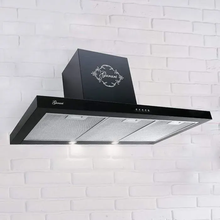 Hotte murale 70 cm Noir GURARI GCH 461 BL 7 Hotte aspirante 1000 m³/h • Évacuation/recyclage • Filtres lavables • Design modern