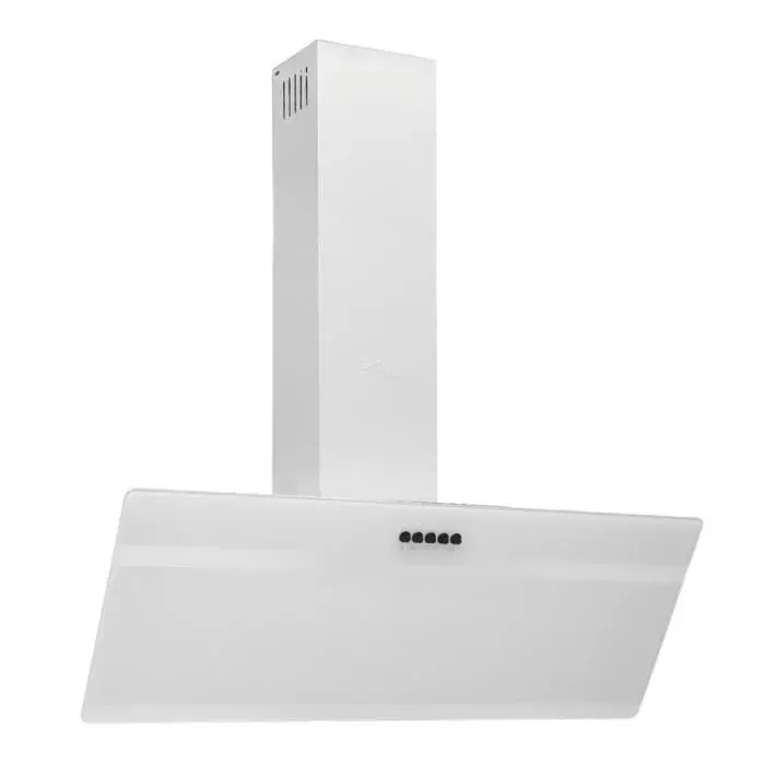Hotte murale 90 cm Acier et verre trempé Blanc-AKO7731039182292