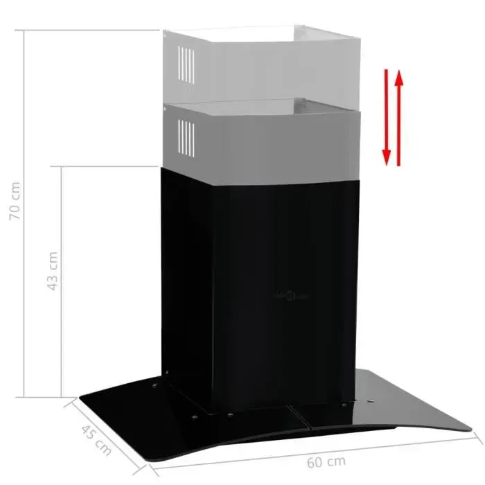 Hotte murale Acier inoxydable 756 m³/h 60 cm Noir XID1