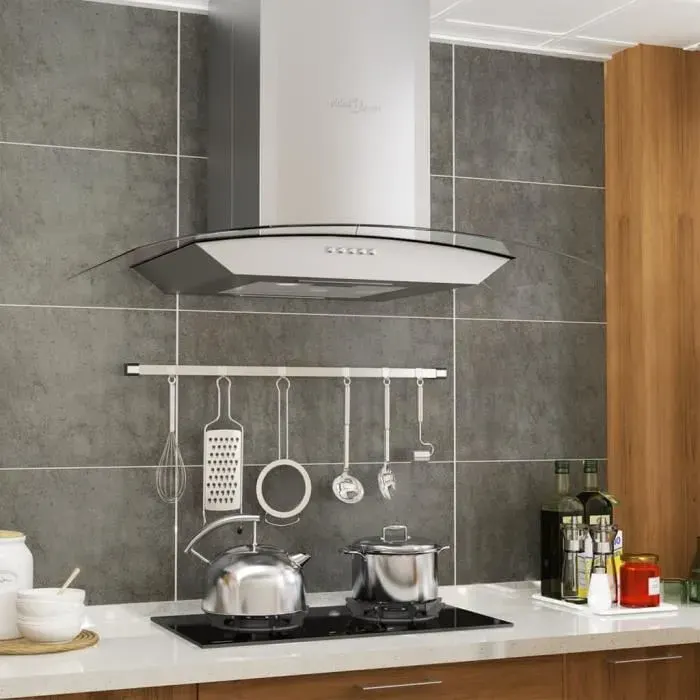 Hotte murale - AKOZON - 60 cm - Acier inoxydable - 756 m³/h - 3 vitesses - LED