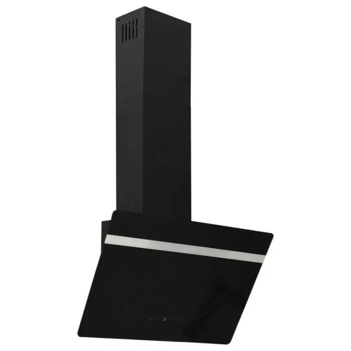 Hotte murale - DILWE - Modèle 60 cm - Acier et verre trempé - 3 vitesses - 2 lampes LED