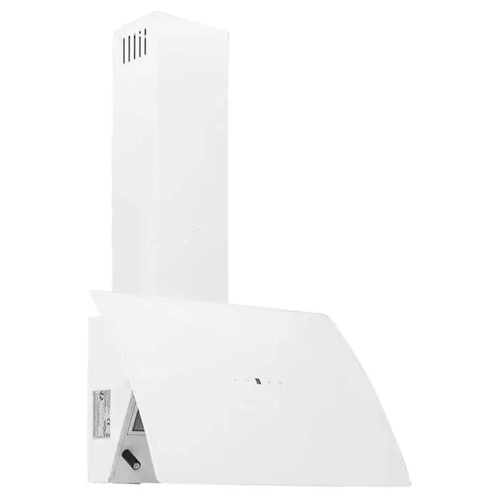 Hotte murale en acier et verre trempé - WIENS - 60 cm - Blanc - 297 m³/h - 2 lampes LED - Bouton à capteur à 3 vitesses