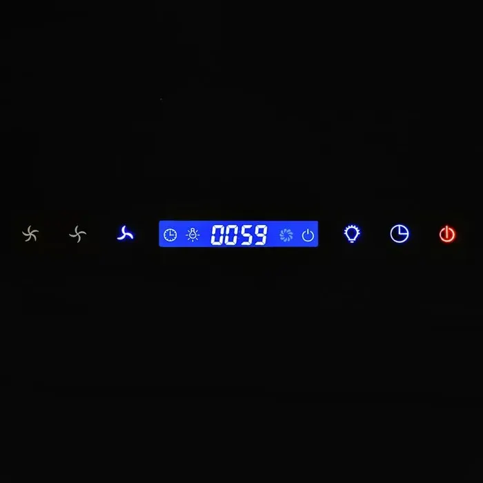Hotte murale en acier inoxydable - WIENS - 756 m³/h - 60 cm - Noir - 3 vitesses - Commandes tactiles - Écran LCD