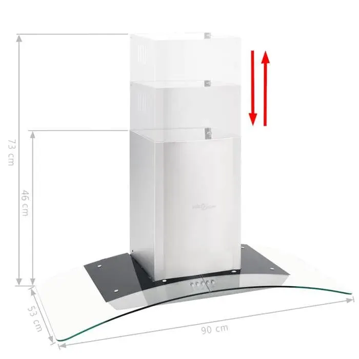 Hotte murale en acier inoxydable - WIENS - 90 cm - 756 m³/h - LED intégrées - Argenté - 3 vitesses