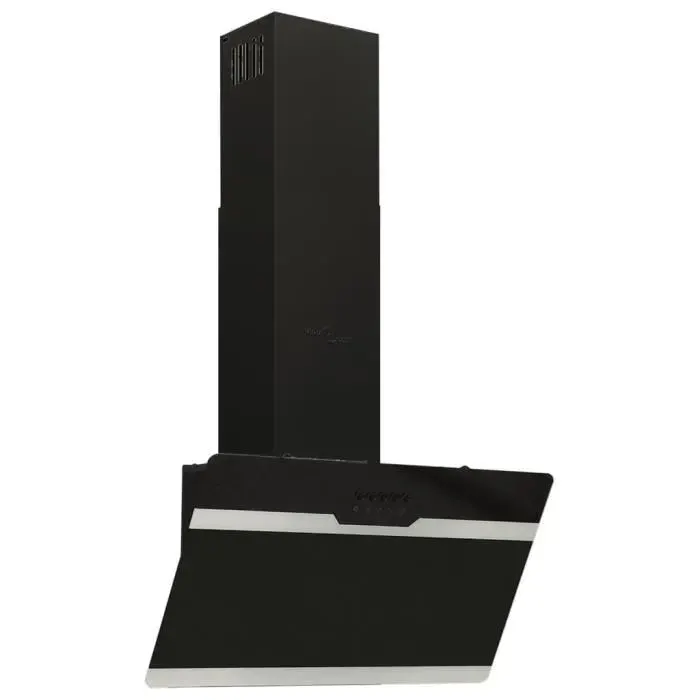 Hotte murale - GAROSA - 60 cm - Acier et verre trempé - Noir - 297 m³/h