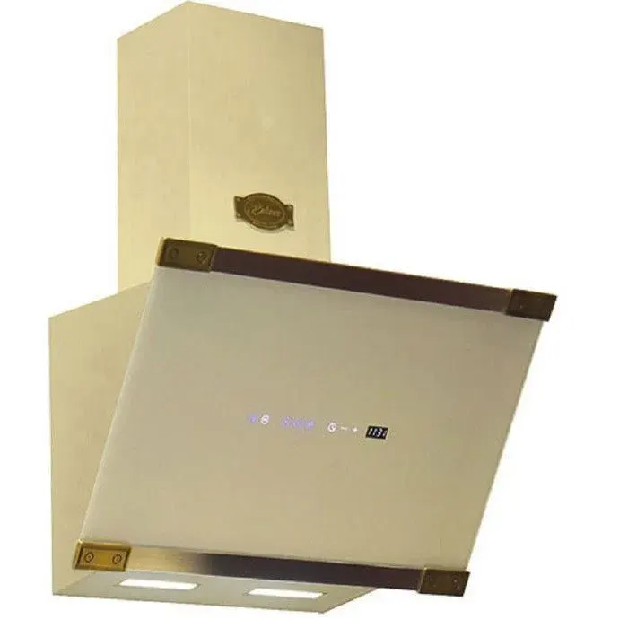 Hotte murale inclinée 60 cm Kaiser AT 6445 ElfAD Eco Hotte aspirante Ivoire & Antique Gold • 1250 m³/h • Évacuation & recyclage
