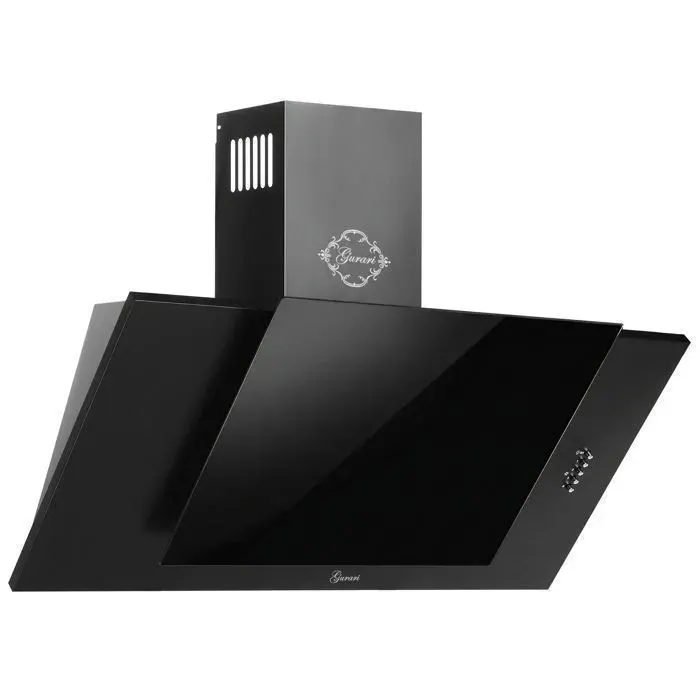 Hotte murale inclinée - GURARI - GCH S 482 90 BL - 90 cm - Verre noir - 1000 m³/h