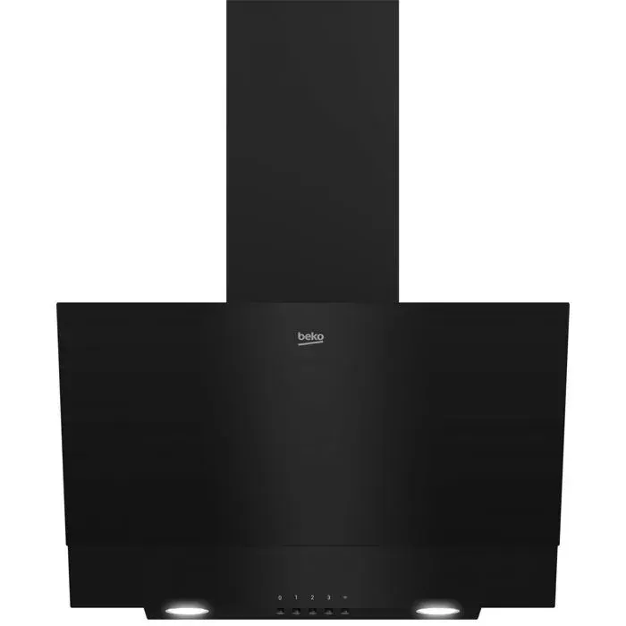 hotte murale noire - Beko - Débit dair 345 m³/h - Niveau sonore 46-57 dB - Commande mécanique par boutons-poussoirs