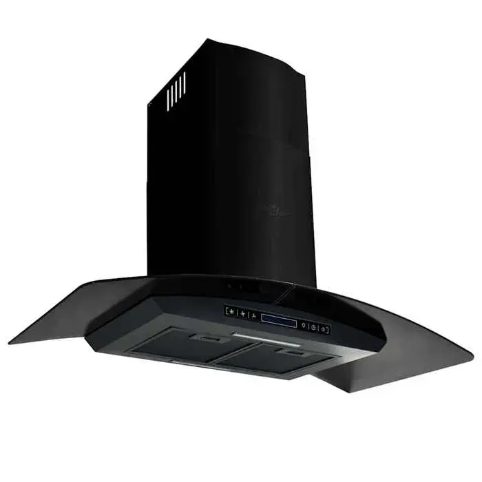Hotte Murale - vidaXL - acier inoxydable - noir - 90 cm@mvr50a