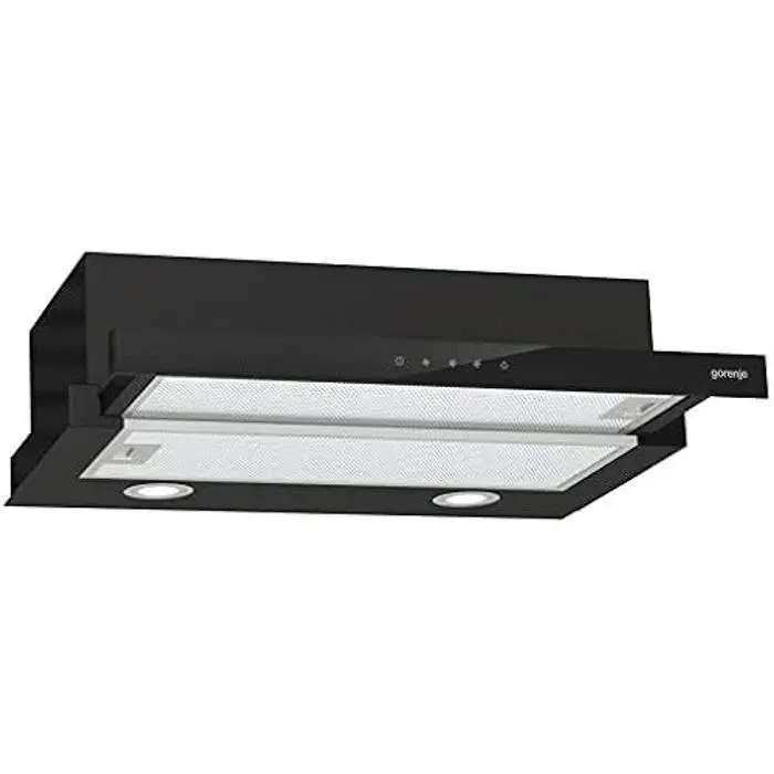 Hotte Semi-intégrée - GORENJE - TH64E4BG - Noir - 450 m³/h - 71 dB