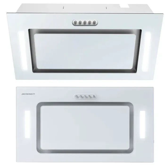 Hotte sous-meuble - JANSHOP - 52 cm - Blanche - Éclairage LED - Débit 380 m3/h - 3 niveaux de vitesse